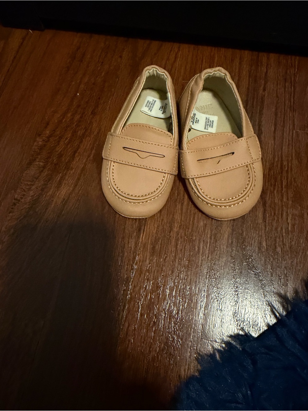 Janie & Jack Baby Tan Slip-On Loafers - 6 to 12 Months